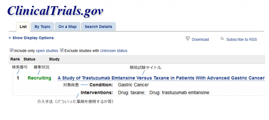 スタッフブログ20150714　臨床試験の探し方 clinical trials.gov編 part2