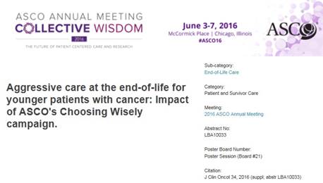 若いがん患者の終末期医療で不要なケアが減っていない～エンドオブライフケアを考える～ASCO2016