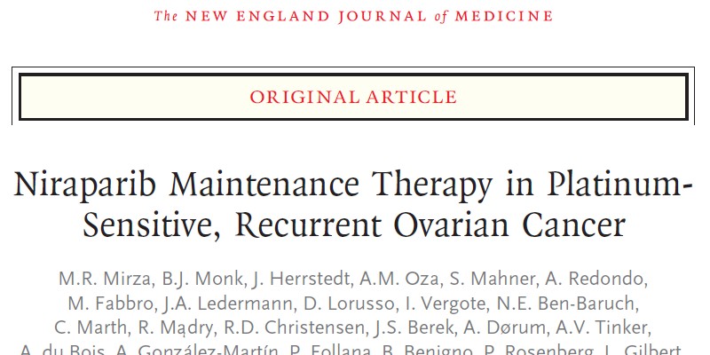 卵巣がん プラチナ製剤感受性型に新規PARP阻害薬ニラパリブが進行リスク低下 NEJM