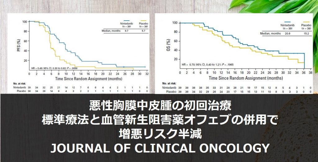 悪性胸膜中皮腫の初回治療　標準療法と血管新生阻害薬オフェブの併用で増悪リスク半減