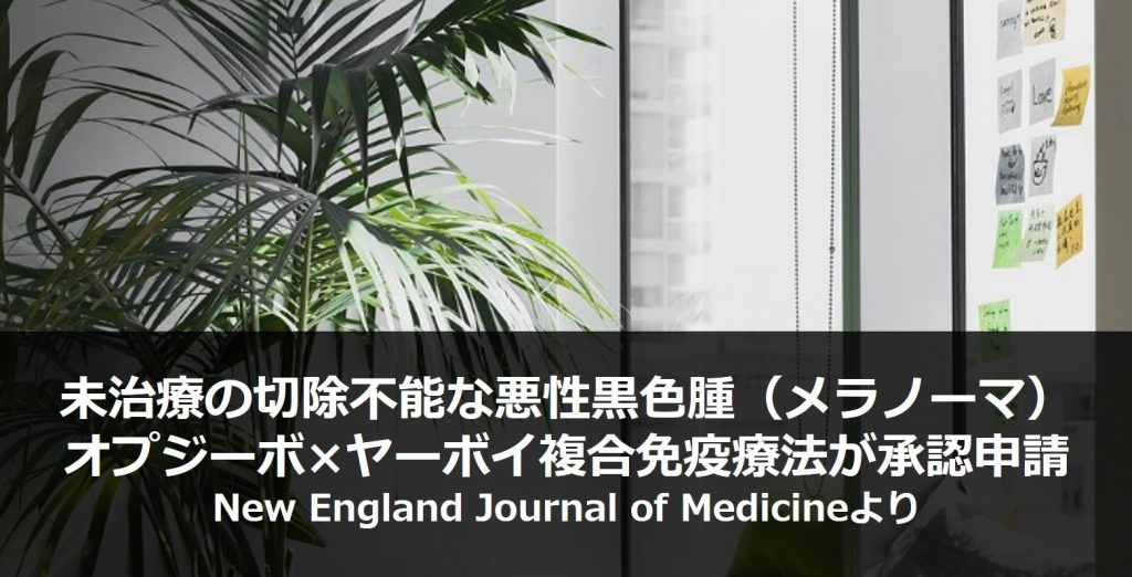 未治療の切除不能な悪性黒色腫（メラノーマ）に対して、オプジーボ×ヤーボイ複合免疫療法が承認申請