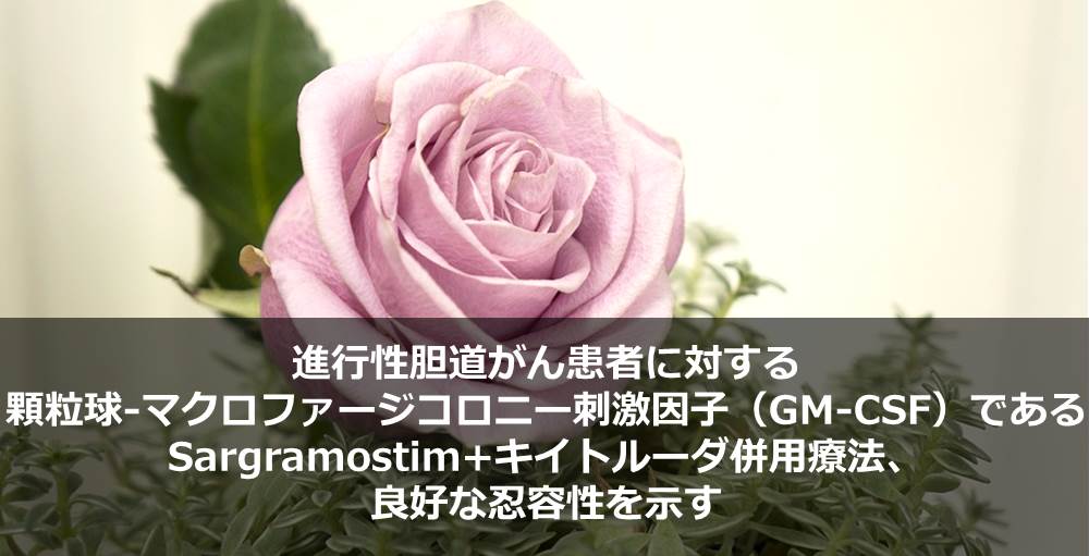 進行性胆道がん患者に対する顆粒球‐マクロファージコロニー刺激因子（GM-CSF）であるSargramostim+キイトルーダ併用療法、良好な忍容性を示す